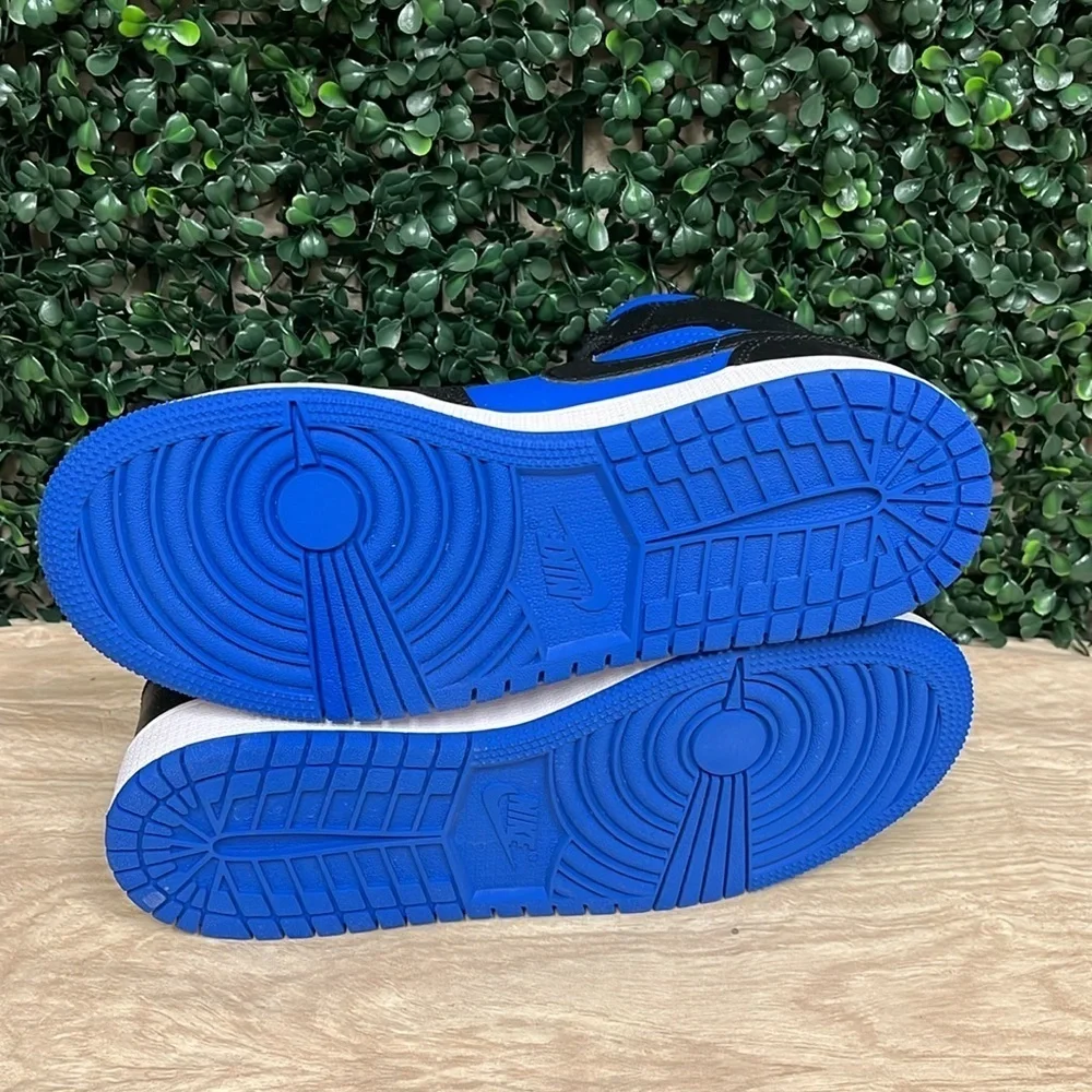 NIKE AIR JORDAN 1 MID SNEAKER BLACK/ROYAL BLUE - 5Y